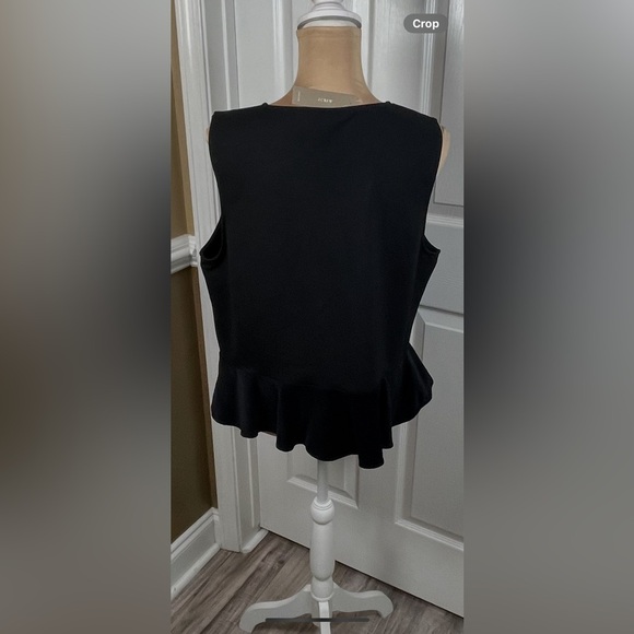 J Crew Women's -Scuba Knit Velvet Ruffle Peplum Tank NWT XL - Picture 11 of 13